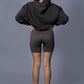 Embroidered Hoodie in Washed Black