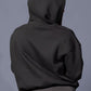 Embroidered Hoodie in Washed Black