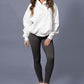 Embroidered Hoodie in Winter White
