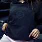Embroidered Hoodie in Washed Black