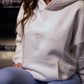 Embroidered Hoodie in Winter White