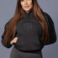 Embroidered Hoodie in Washed Black