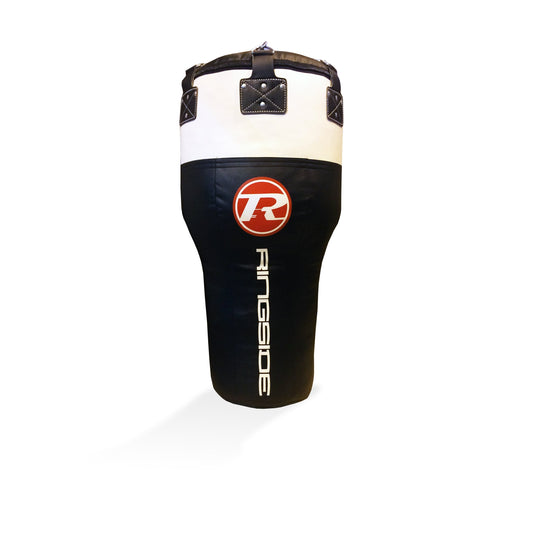 Synthetic Leather Angle Punch Bag - Black / White