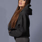 Embroidered Hoodie in Washed Black